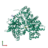 PDB entry 2prj coloured by chain, front view.