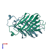 PDB entry 2q8o coloured by chain, top view.