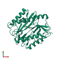Monomeric assembly 1 of PDB entry 2q96 coloured by chemically distinct molecules, front view.