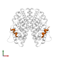 Nuclear receptor coactivator 2 in PDB entry 2qgt, assembly 1, front view.