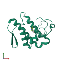 PDB entry 2qhw coloured by chain, front view.