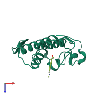 PDB entry 2qhw coloured by chain, top view.