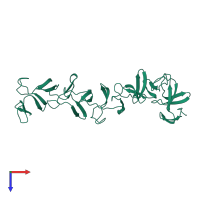 Monomeric assembly 1 of PDB entry 2qj6 coloured by chemically distinct molecules, top view.