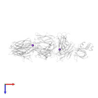 POTASSIUM ION in PDB entry 2qki, assembly 1, top view.