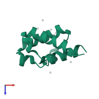 Acyl carrier protein in PDB entry 2qnw, assembly 1, top view.