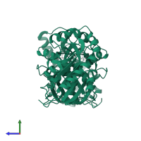 5'-methylthioadenosine nucleosidase in PDB entry 2qtg, assembly 1, side view.