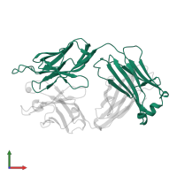 Fab, antibody fragment (IgG1k), light chain in PDB entry 2r2e, assembly 1, front view.