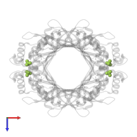PHOSPHATE ION in PDB entry 2r5r, assembly 1, top view.