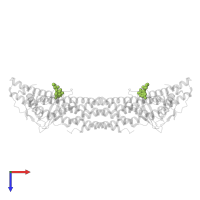 2-(BUTANOYLOXY)-1-{[(HYDROXY{[2,3,4,6-TETRAHYDROXY-5-(PHOSPHONOOXY)CYCLOHEXYL]OXY}PHOSPHORYL)OXY]METHYL}ETHYL BUTANOATE in PDB entry 2rak, assembly 1, top view.