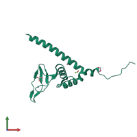 PDB entry 2riq coloured by chain, front view.