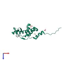 PDB entry 2riq coloured by chain, top view.