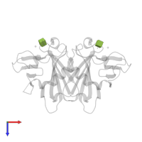 2-acetamido-2-deoxy-beta-D-glucopyranose in PDB entry 2rl8, assembly 1, top view.