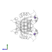 MANGANESE (II) ION in PDB entry 2rl8, assembly 1, side view.