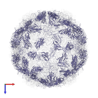 Capsid protein VP3 in PDB entry 2rmu, assembly 1, top view.