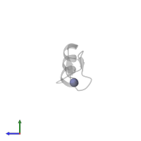 ZINC ION in PDB entry 2ruv, assembly 1, side view.