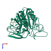 PDB entry 2sbt coloured by chain, top view.