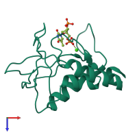 PDB entry 2snm coloured by chain, top view.