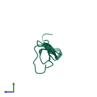 PDB entry 2tgf coloured by chain, side view.