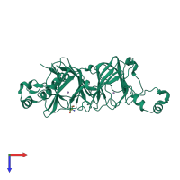 PDB entry 2v09 coloured by chain, top view.