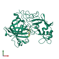 PDB entry 2v13 coloured by chain, front view.