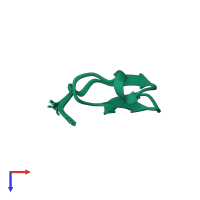 PDB entry 2v1v coloured by chain, ensemble of 20 models, top view.