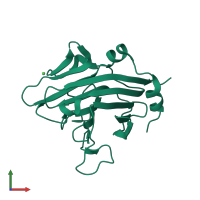 PDB entry 2v24 coloured by chain, front view.