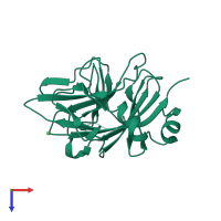PDB entry 2v24 coloured by chain, top view.