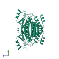 4a-hydroxytetrahydrobiopterin dehydratase in PDB entry 2v6u, assembly 1, side view.