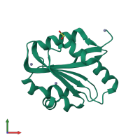 PDB entry 2vac coloured by chain, front view.