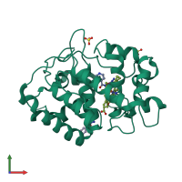 PDB entry 2vcn coloured by chain, front view.