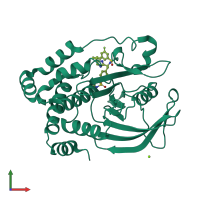 PDB entry 2vex coloured by chain, front view.