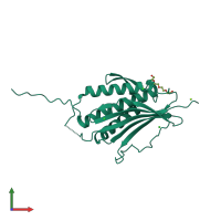 Monomeric assembly 12 of PDB entry 2vfx coloured by chemically distinct molecules, front view.