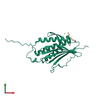 Monomeric assembly 5 of PDB entry 2vfx coloured by chemically distinct molecules, front view.
