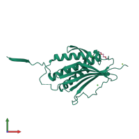 Monomeric assembly 6 of PDB entry 2vfx coloured by chemically distinct molecules, front view.