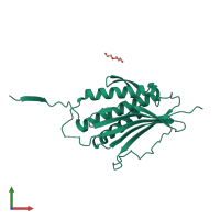 Monomeric assembly 8 of PDB entry 2vfx coloured by chemically distinct molecules, front view.