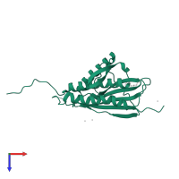 Mitotic spindle assembly checkpoint protein MAD2A in PDB entry 2vfx, assembly 2, top view.