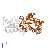 Colicin-E9 in PDB entry 2vlq, assembly 1, top view.