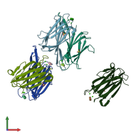 PDB entry 2vnv coloured by chain, front view.