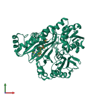 PDB entry 2vqd coloured by chain, front view.