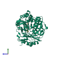 PDB entry 2vqd coloured by chain, side view.