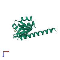 PDB entry 2vui coloured by chain, top view.