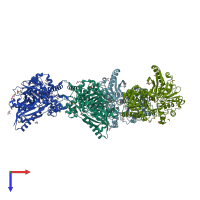 PDB entry 2w40 coloured by chain, top view.