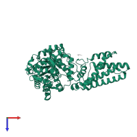 O-GlcNAcase BT_4395 in PDB entry 2w4x, assembly 1, top view.