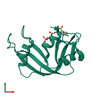 Monomeric assembly 1 of PDB entry 2w5i coloured by chemically distinct molecules, front view.