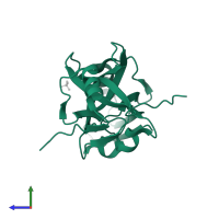 Microtubule-associated serine/threonine-protein kinase 4 in PDB entry 2w7r, assembly 1, side view.