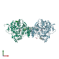 PDB entry 2whq coloured by chain, front view.