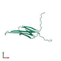 PDB entry 2wj5 coloured by chain, front view.