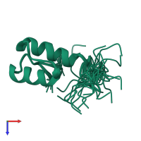 PDB entry 2wqg coloured by chain, ensemble of 25 models, top view.