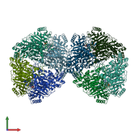 PDB entry 2wva coloured by chain, front view.