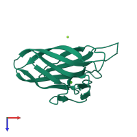 PDB entry 2wz8 coloured by chain, top view.